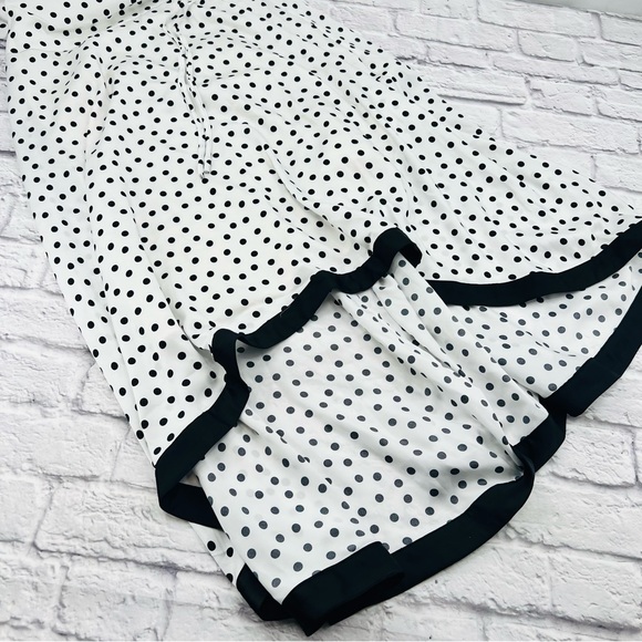 Karl Lagerfeld Black and White Polka Dot Dress Womans Size 6 Sleeveless High Low - Picture 5 of 9